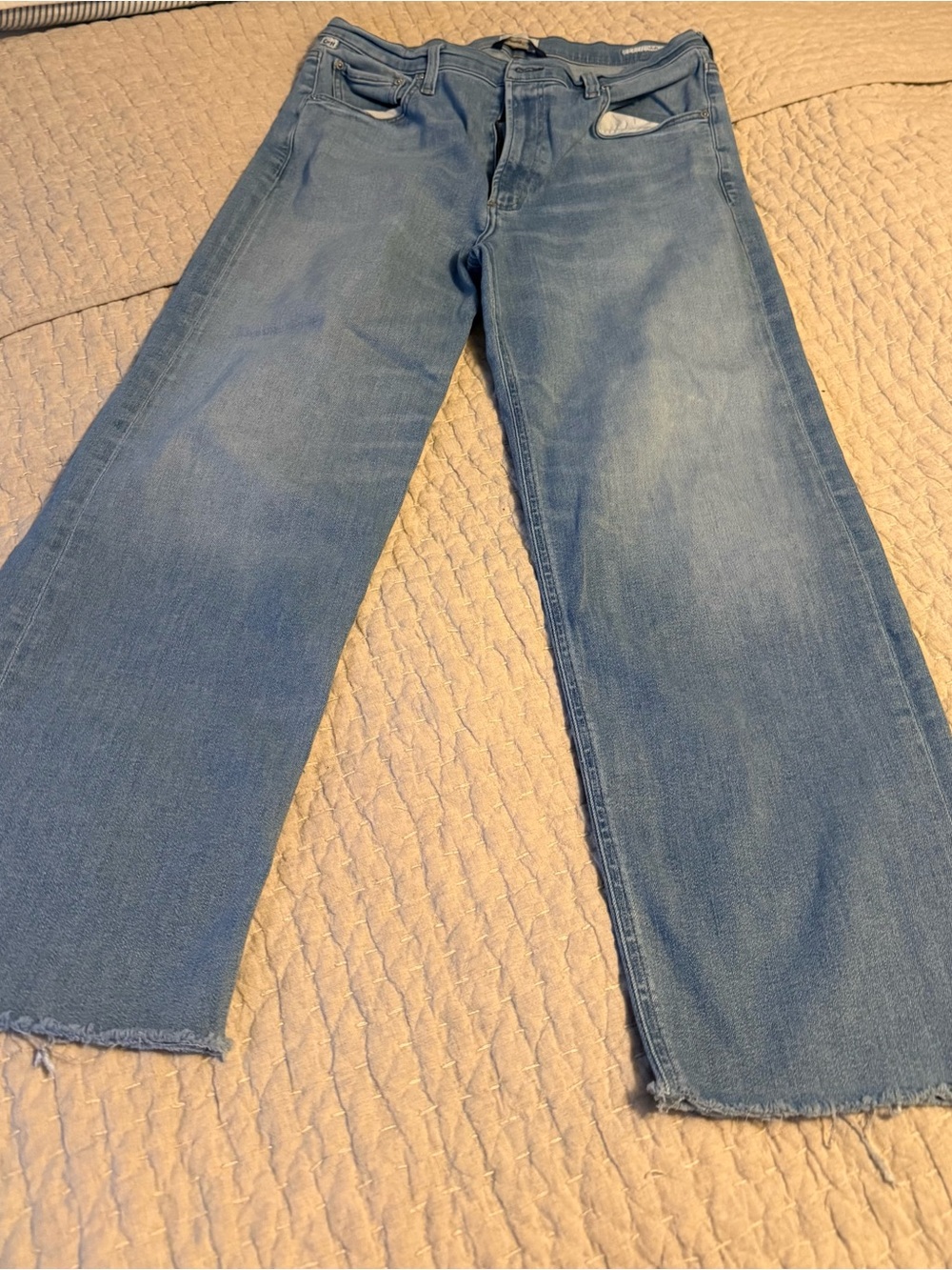 Citizens Of Humanity Light Blue Bootcut Jeans with Raw Hem